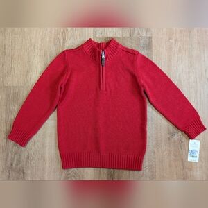 Carter's Kids Red Quarter Zip-Up Cotton Sweater 4t